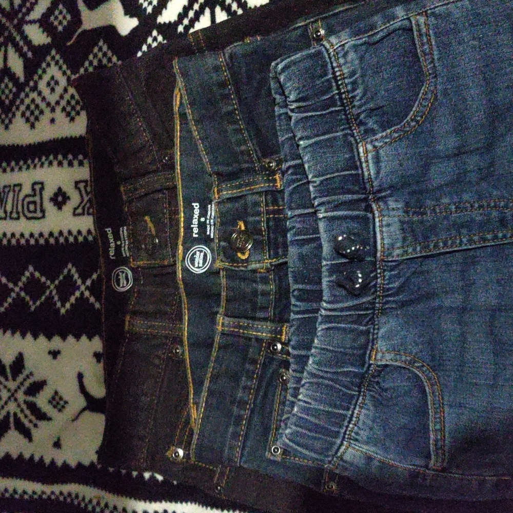 Boys jeans, 2 pair by Wonder Nation and 1 pair is by Jumping Beans, all size 8